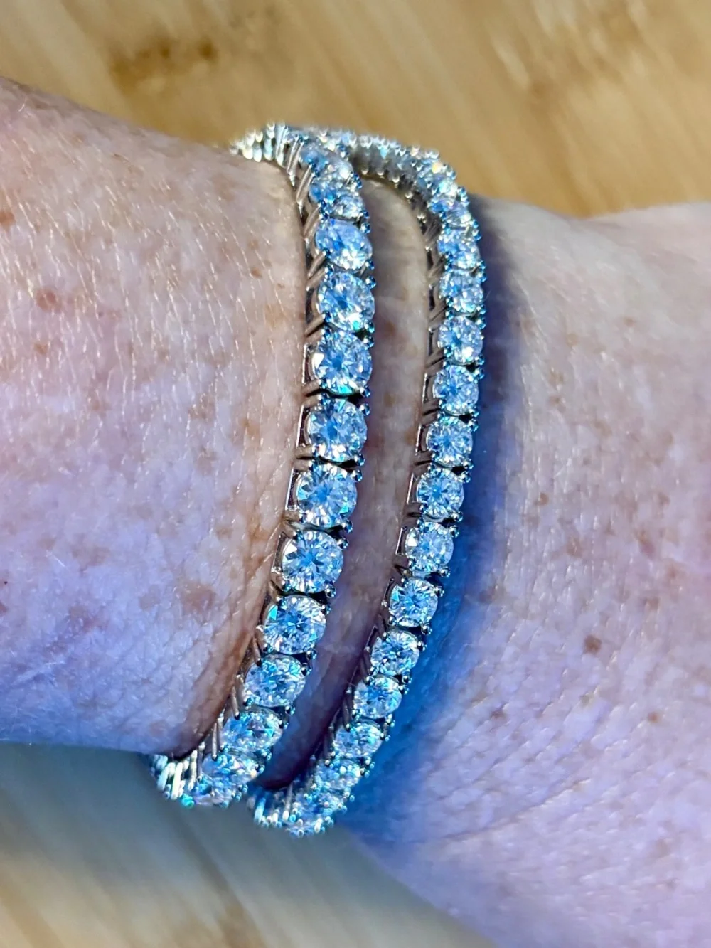 The “Ultimate” Moissanite tennis bracelet in sterling or Argentium silver!